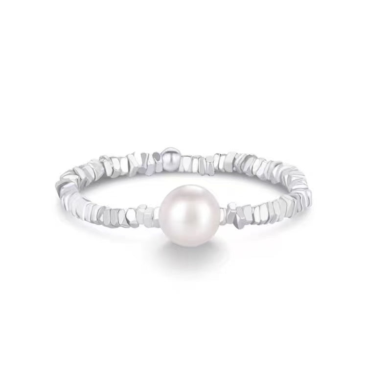 Shining Galaxy -925 Silver Imitation Pearl Ring