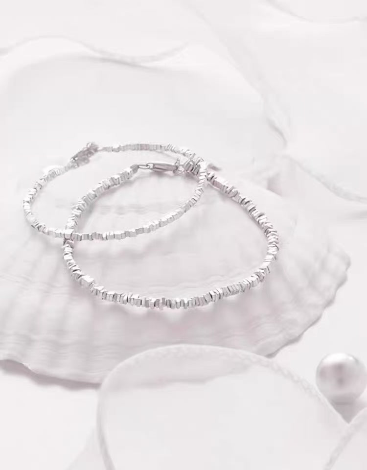 Shimmering Galaxy — 925 Crushed Silver Bracelet Crafted