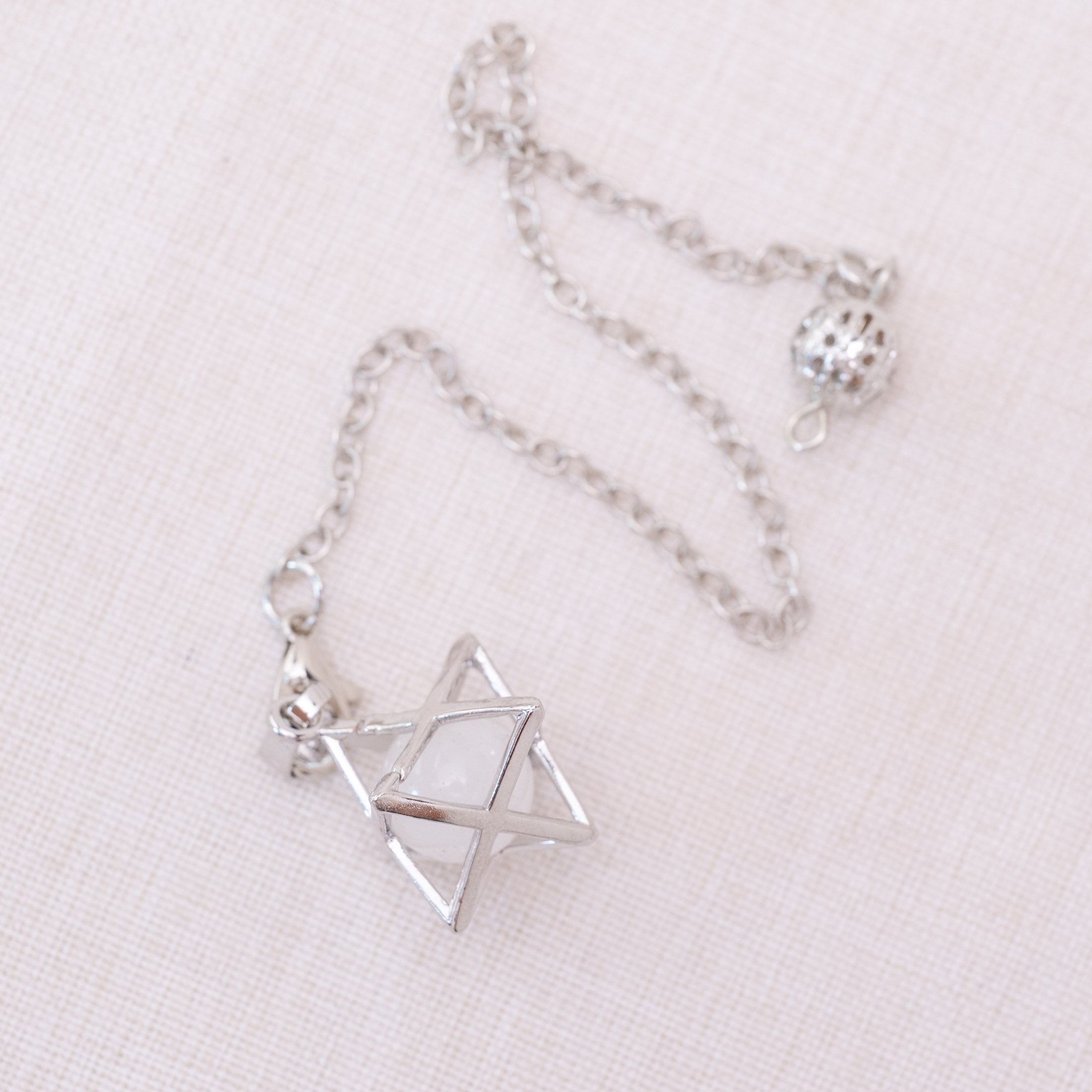 Clear Quartz Merkaba Pendulum