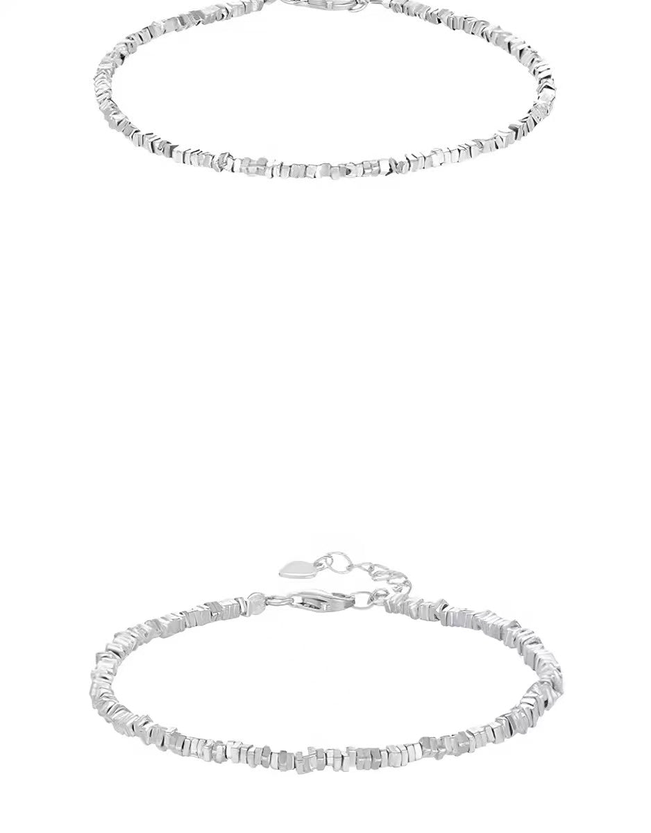 Shimmering Galaxy — 925 Crushed Silver Bracelet Crafted