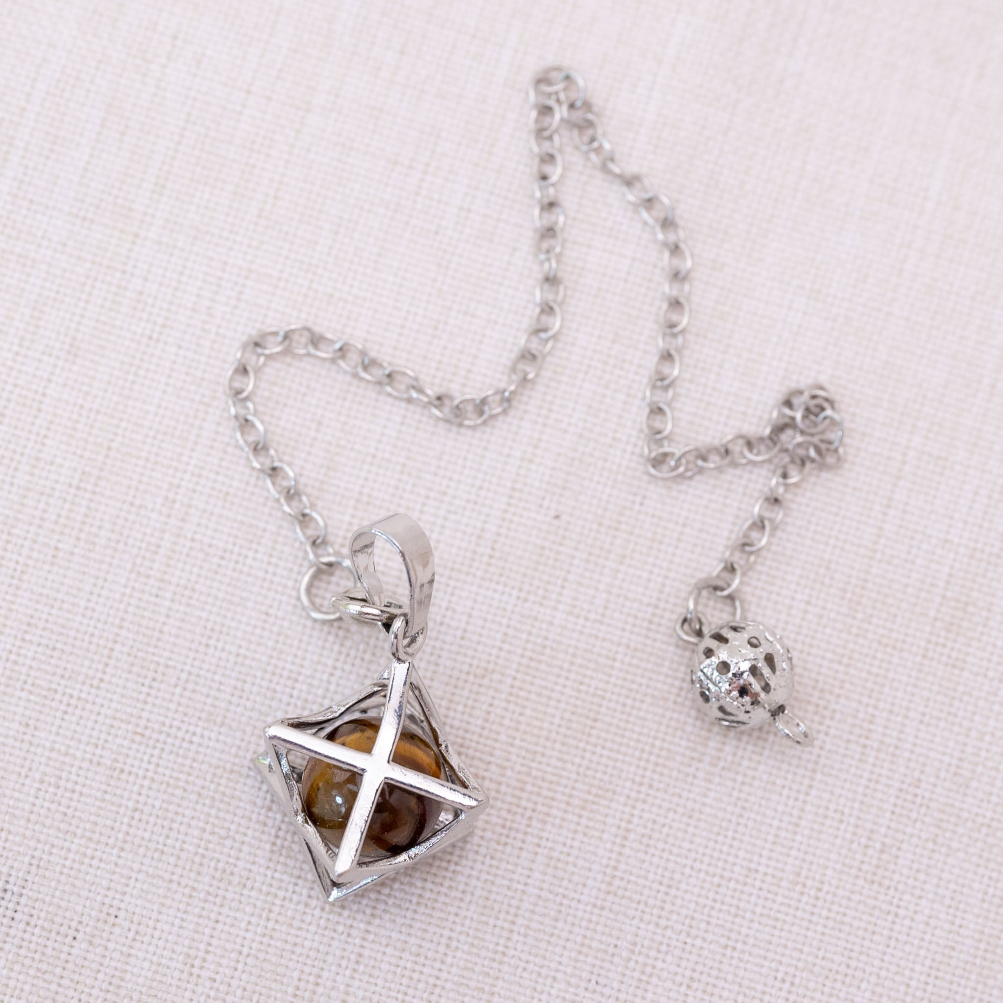 Tiger Eye Stone Merkaba Pendulum
