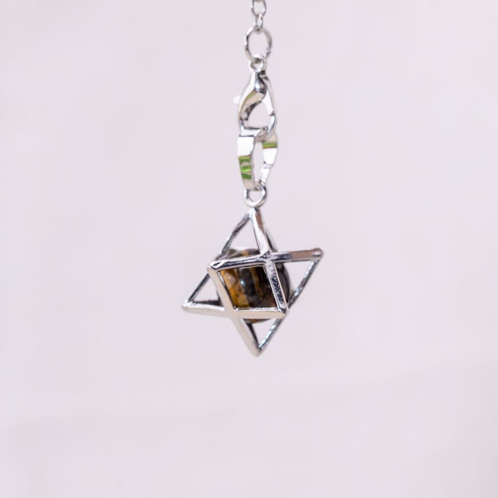 Tiger Eye Stone Merkaba Pendulum