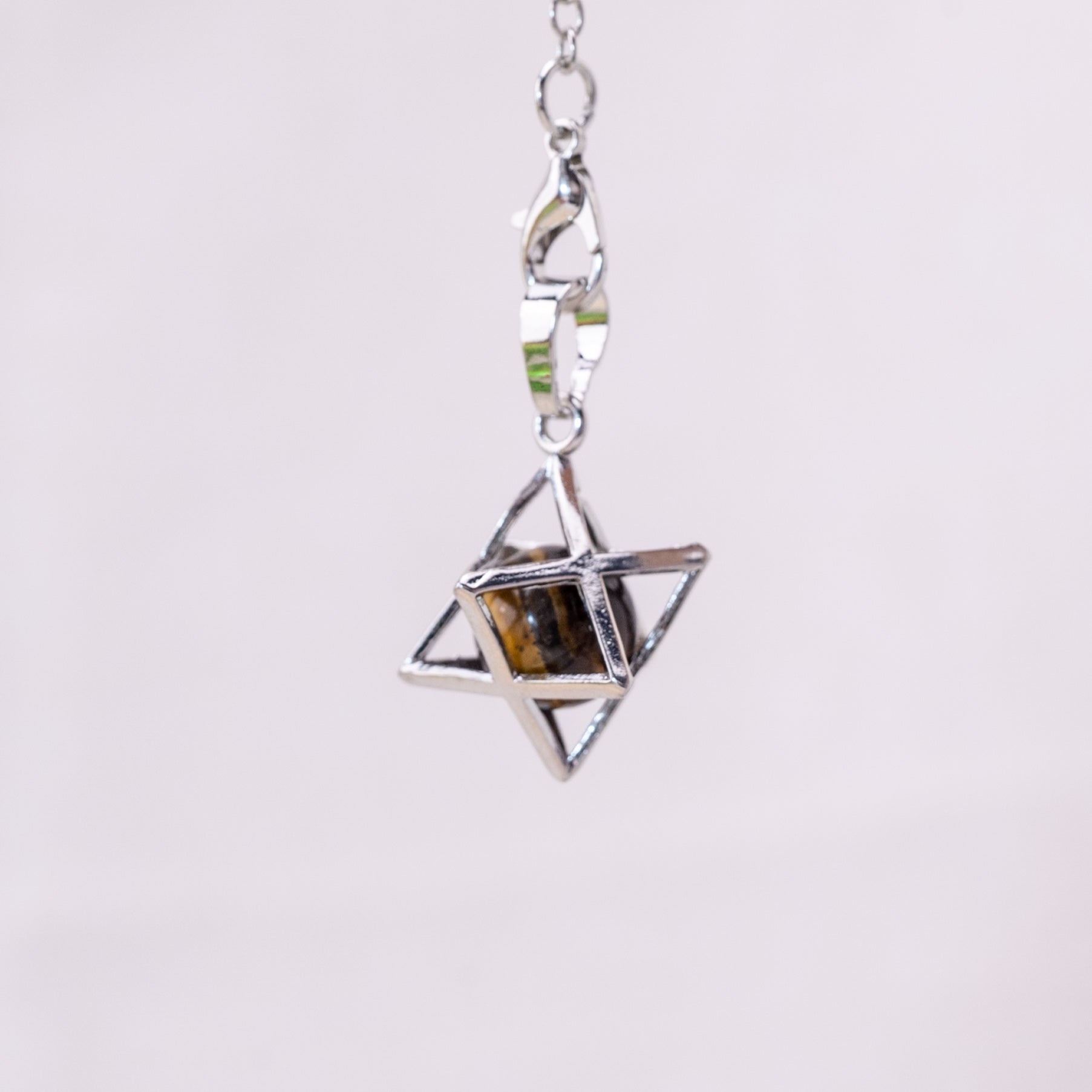 Tiger Eye Stone Merkaba Pendulum